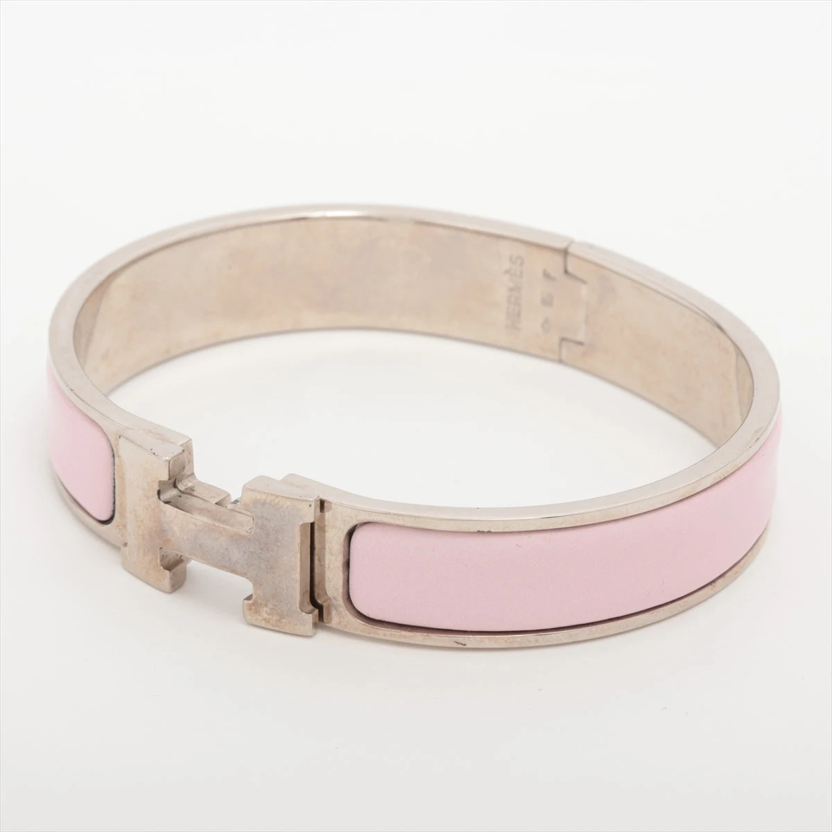HERMES エルメス クリックH ピンク シルバー PM バングル エルメス クリックH PM バングル シルバー ピンク メタル レディース