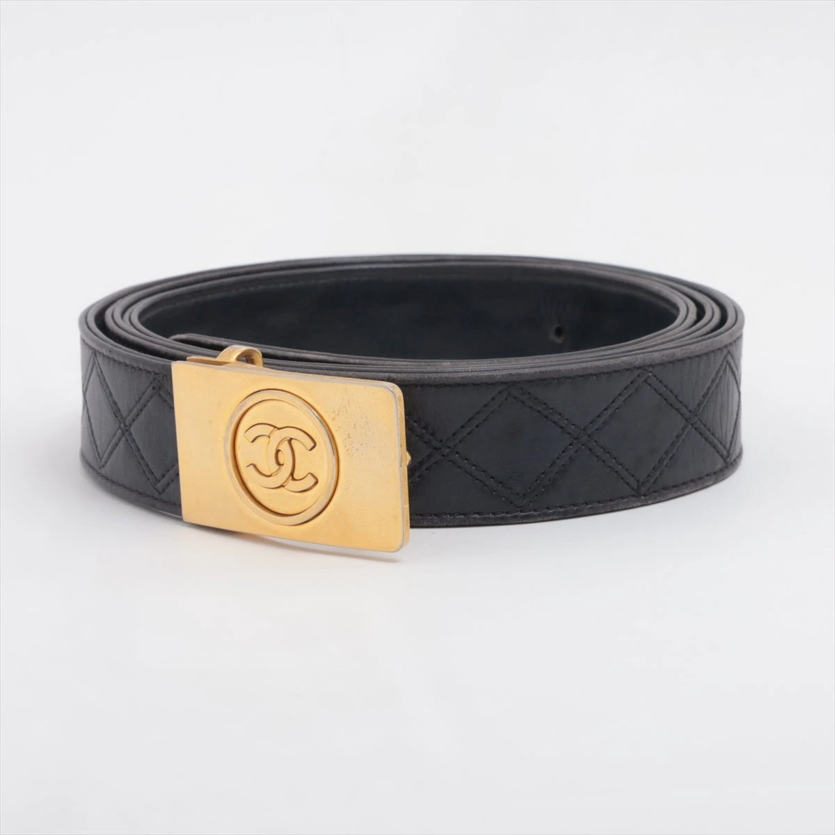 CHANEL ブラック レザー ベルト 105 シャネル ココマーク ベルト 105 レザー ブラック AP076340