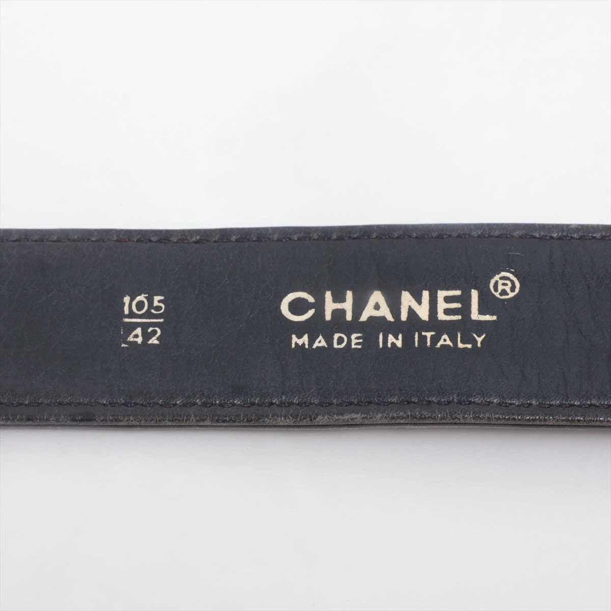 CHANEL ブラック レザー ベルト 105 シャネル ココマーク ベルト 105 レザー ブラック AP076340