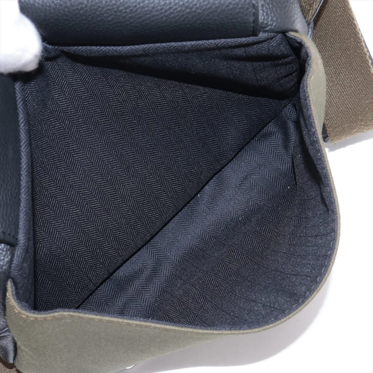 ロエベ ミリタリーメッセンジャーバッグ キャンバス×レザー