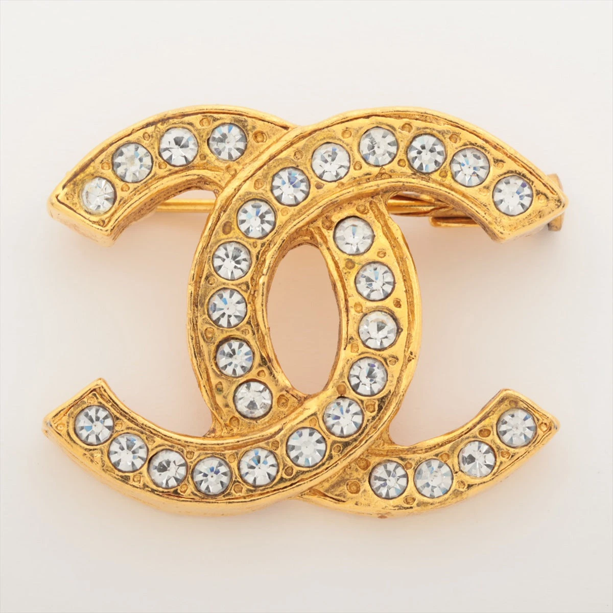 CHANEL シャネル ココマーク ブローチ ゴールド GP シャネル ココマーク ブローチ GP×ラインストーン ゴールド