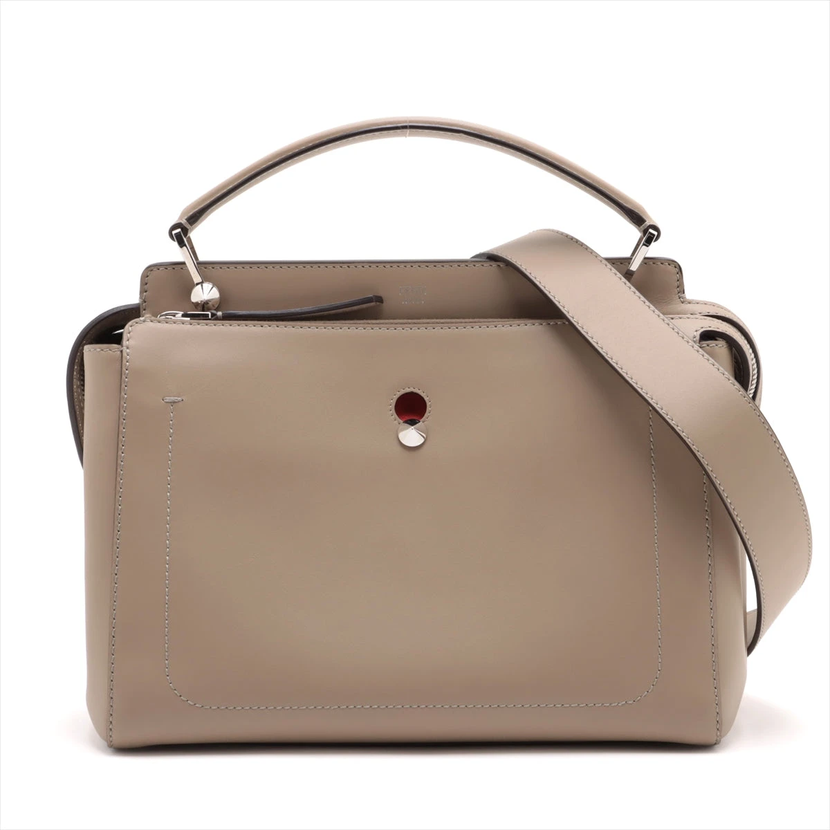 フェンディ ハンドバッグ ベージュ ブラウン レザー