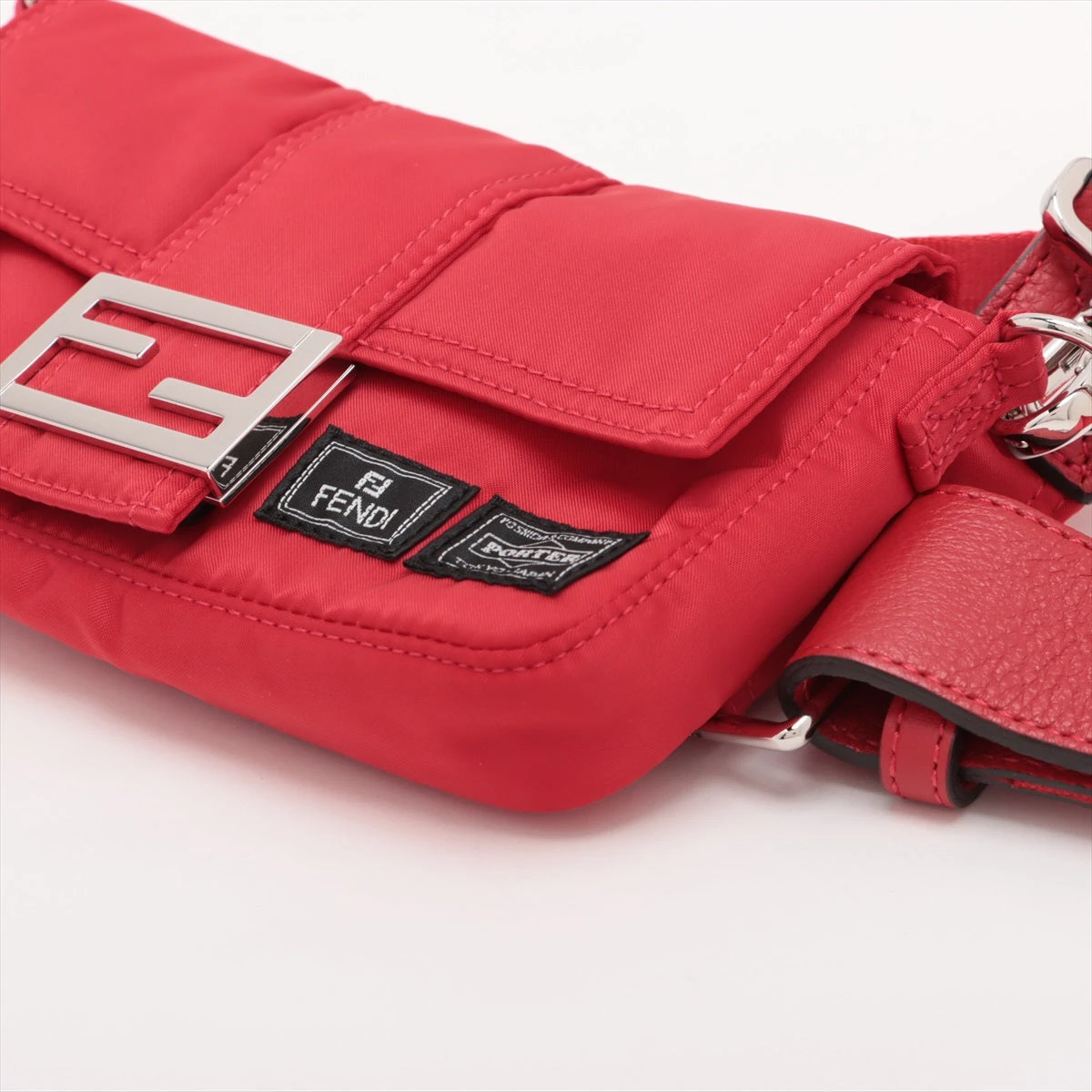 【極美品】フェンディ×ポーター マンマバケット ショルダーバッグ ナイロン 赤 日本直送】フェンディ FENDI マンマバケット ポーターコラボ