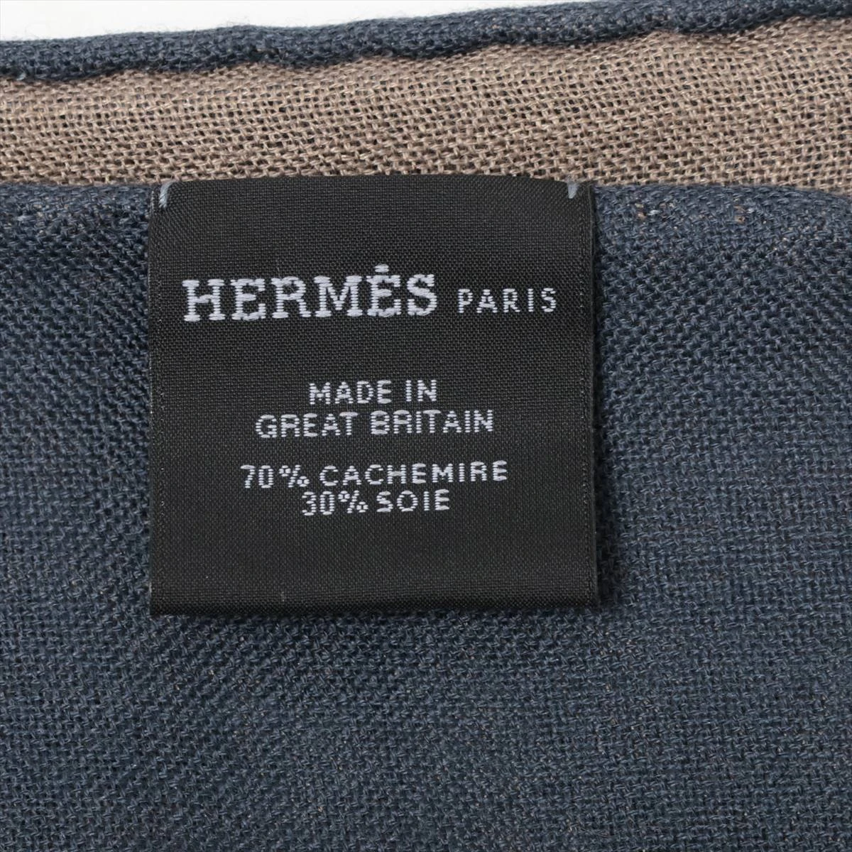 HERMES ストール ホースミックス リバーシブル カシミア シルク　ネイビー エルメス ストール カシミヤ×シルク ベージュ×ネイビー HO
