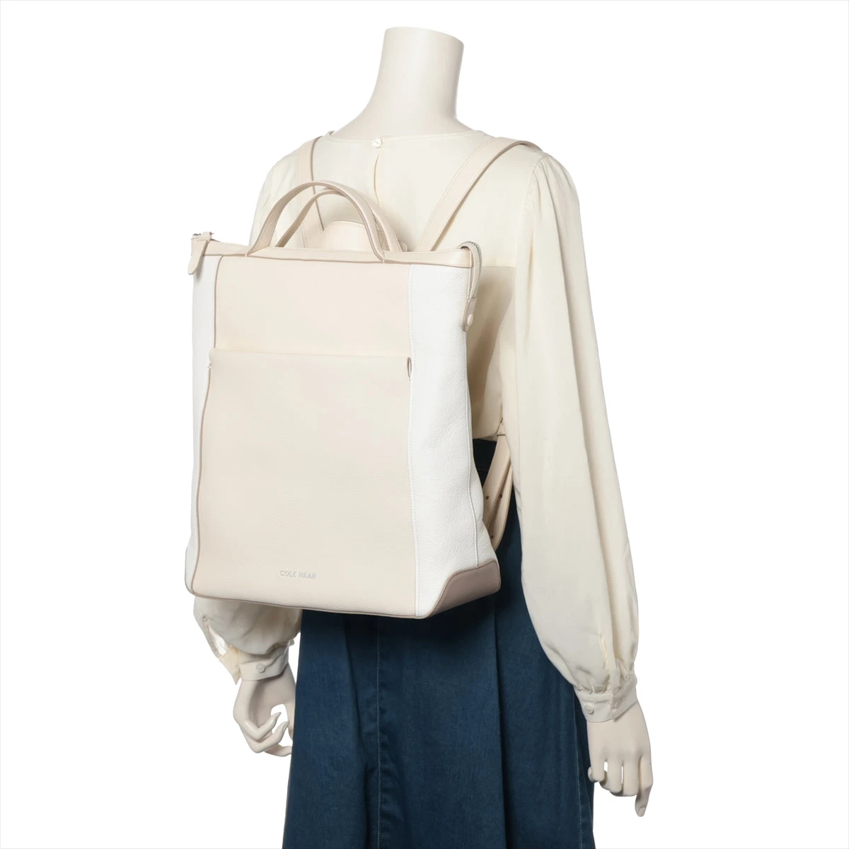 コールハーン レザー バックパック/リュック アイボリー A2883222  