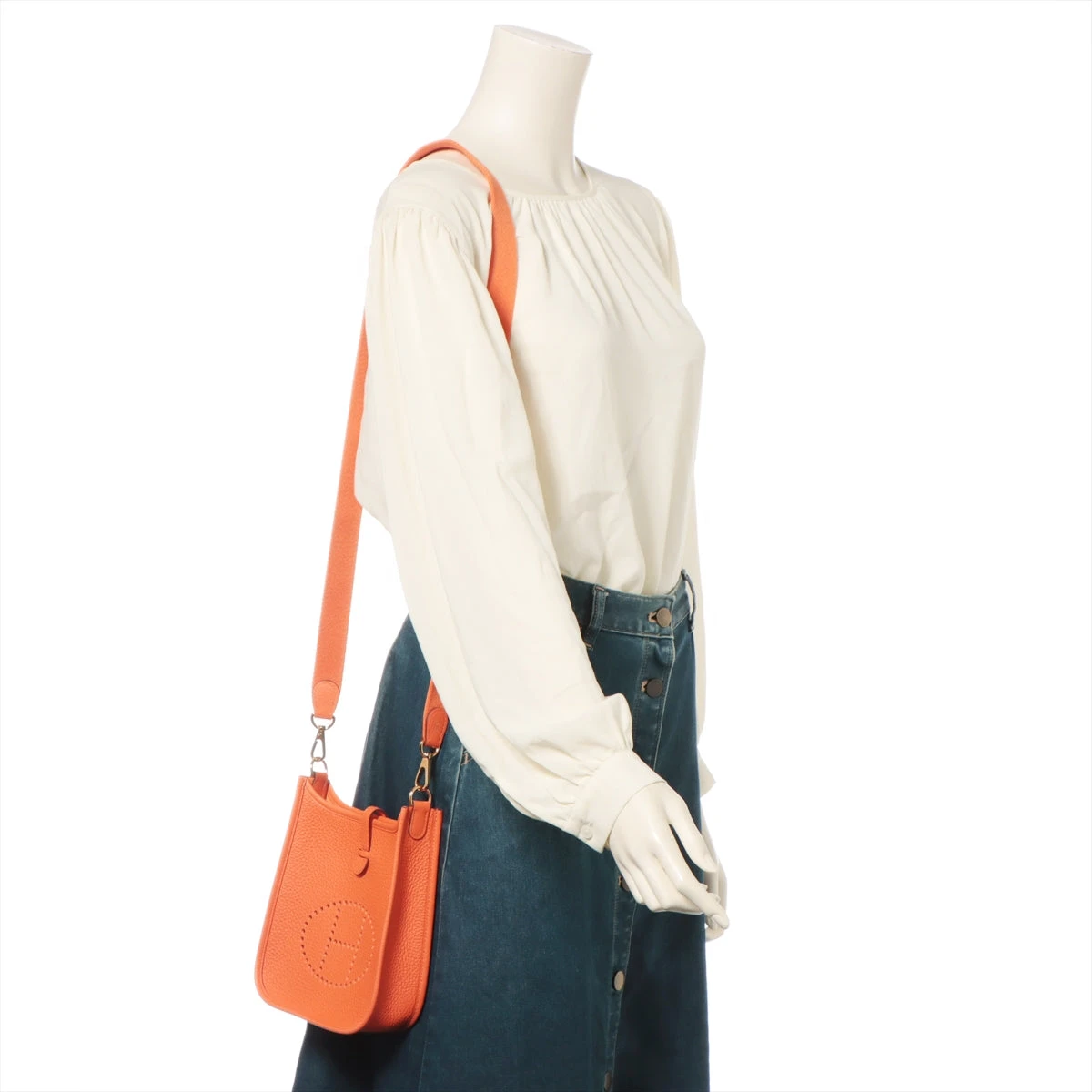 エルメス エブリンTPM トリヨンクレマンス オレンジミニアン ゴールド