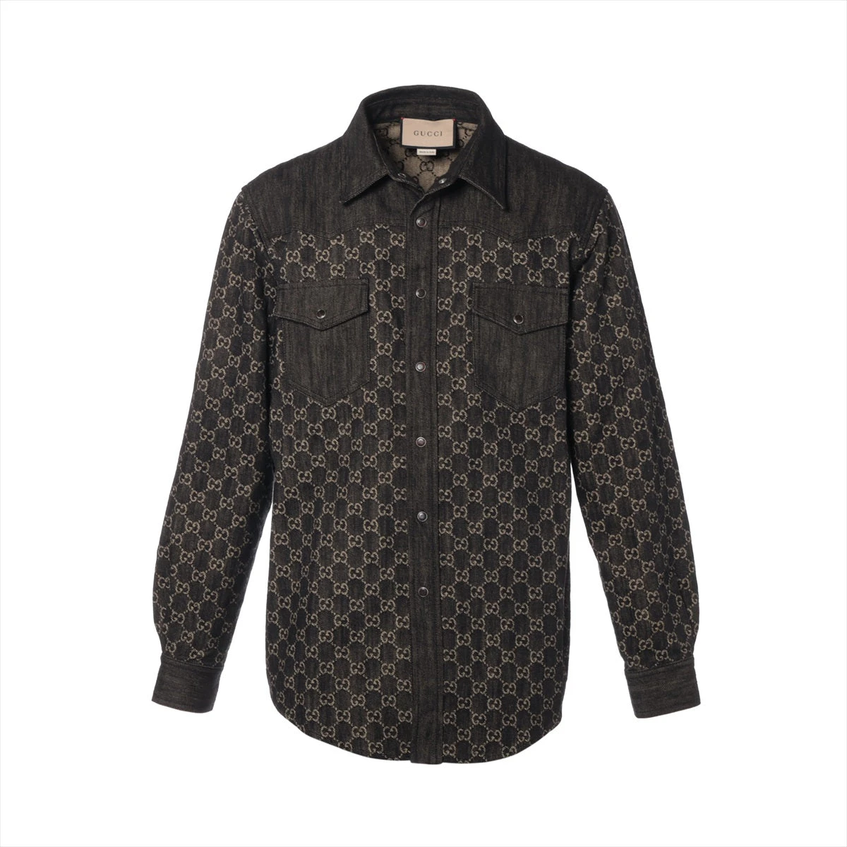 ￼美品GUCCIグッチデニムジャケット グッチ GGジャカード ミケーレ期 コットン デニムジャケット 48