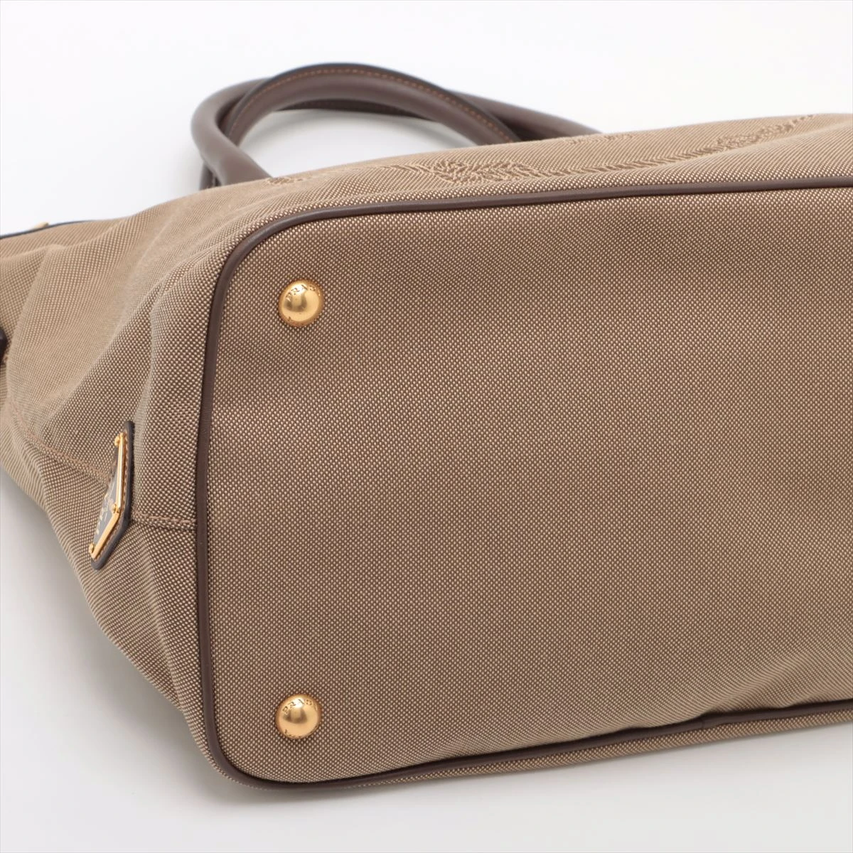 プラダ ロゴジャガード キャンバス×レザー トートバッグ