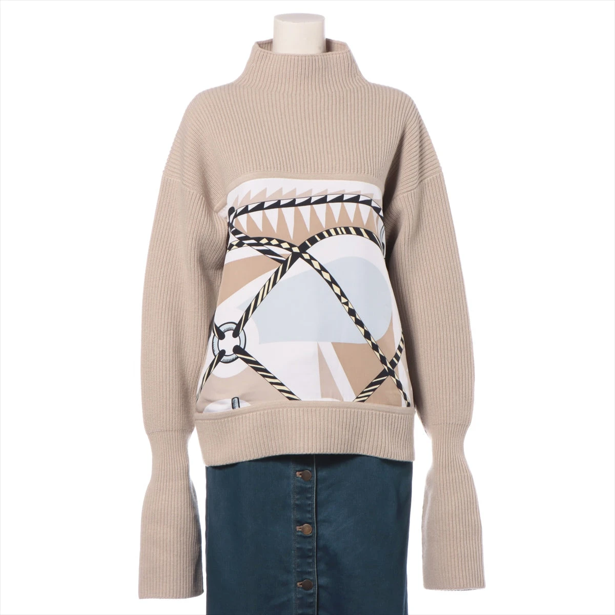 エルメス シルク×ウール×カシミヤ ニット 38 レディース