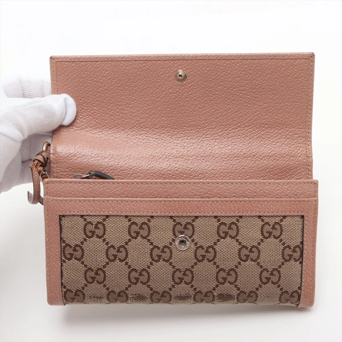 GUCCI(グッチ) 長財布 ブリー 323396 ブラウン×ベージュ レザー