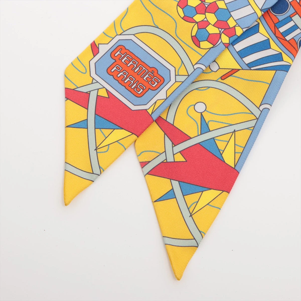 エルメス　ツイリー　イエロー　24,Fbg エルメス ツイリー HERMES SCARF ODYSSEY スカーフ シルク