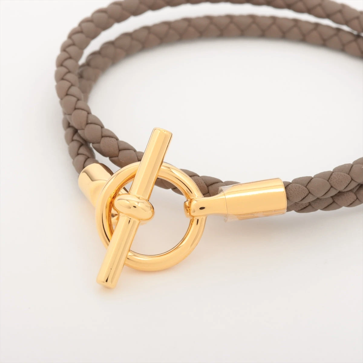 エルメス グレナン ドゥブルトゥール ブレスレット GP×革 エトゥープ