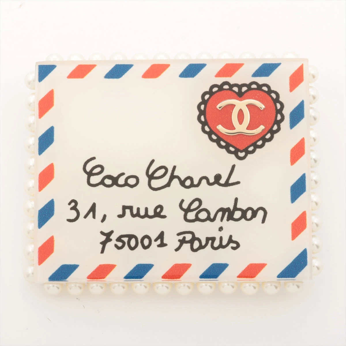 シャネル ココマーク B19C ブローチ GP×フェイクパール×レジン