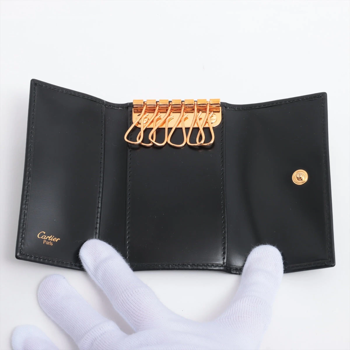 カルティエ パンテール レザー キーケース ブラック A2883505
