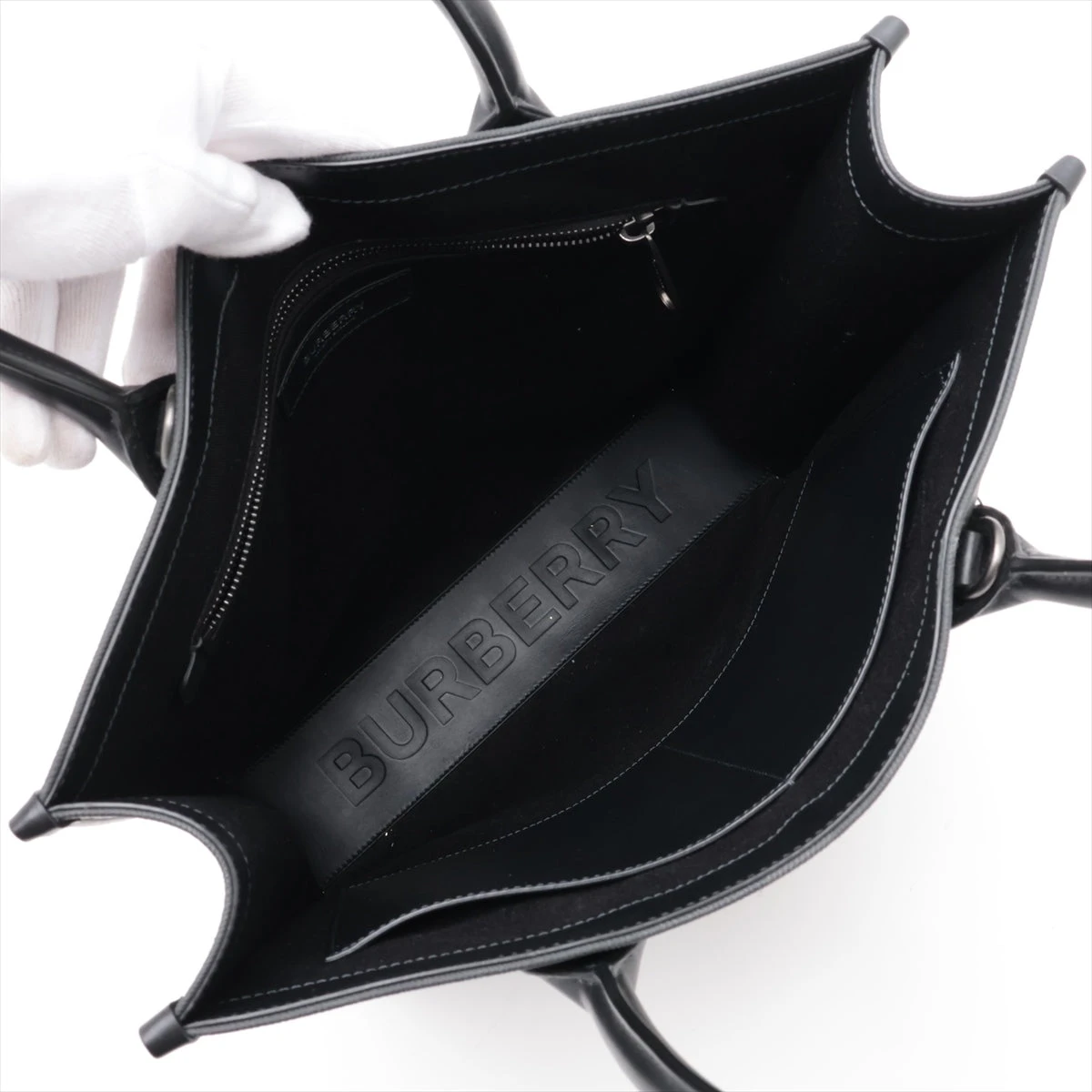 【美品】バーバリー トートバッグ 2way ショルダー レザー×PVC 黒 バーバリー PVC×レザー 2WAYトートバッグ ブラック A2884599