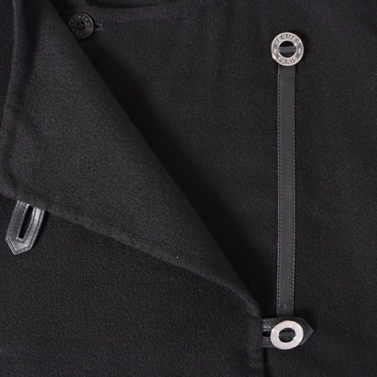 エルメス カシミヤ ポンチョ 34 レディース ブラック 2E0136DG