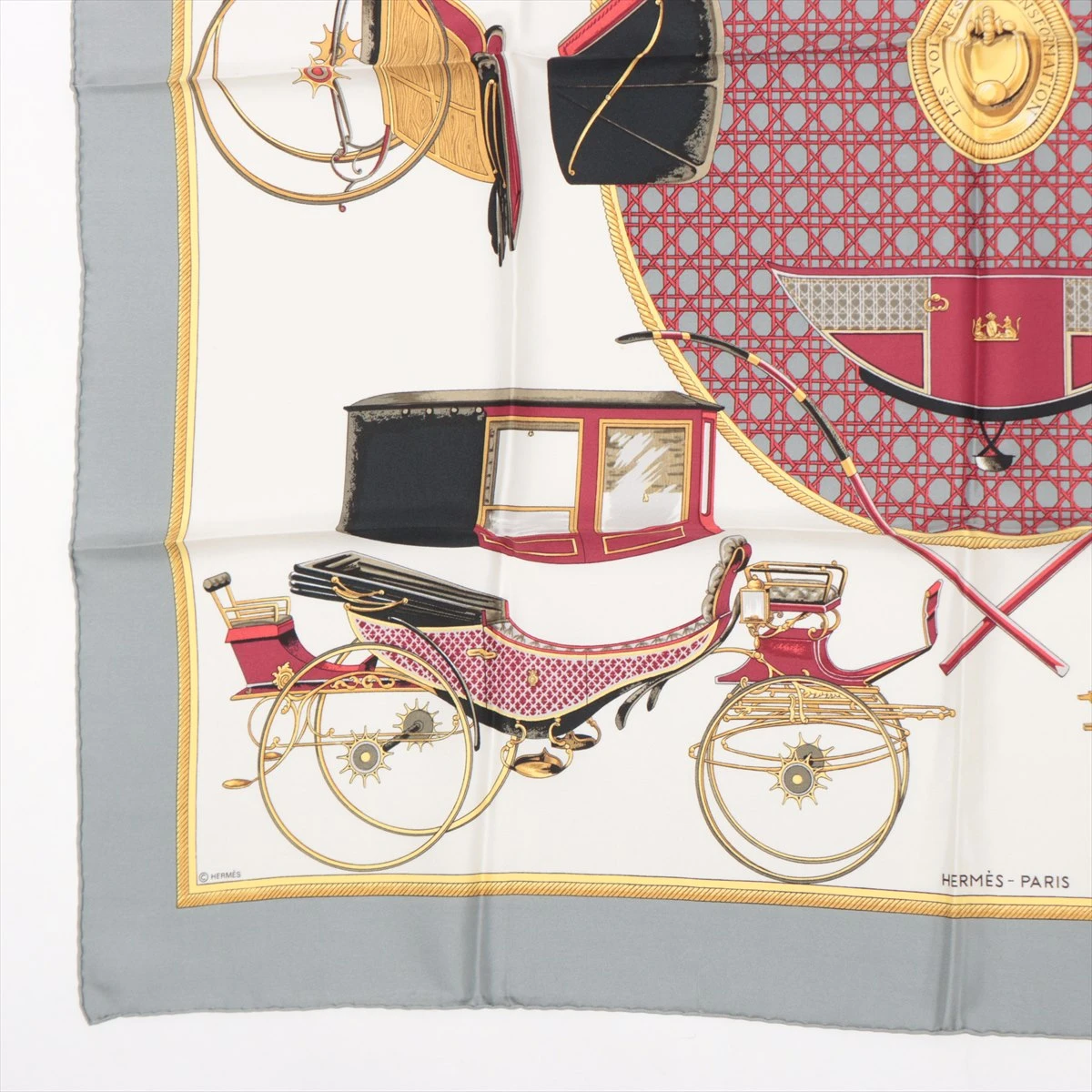 HERMES/エルメス カレ90 折り畳み式幌馬車 シルク スカーフ h_048 HERMES エルメス スカーフ カレ90 折畳み式幌の馬車 シルク100