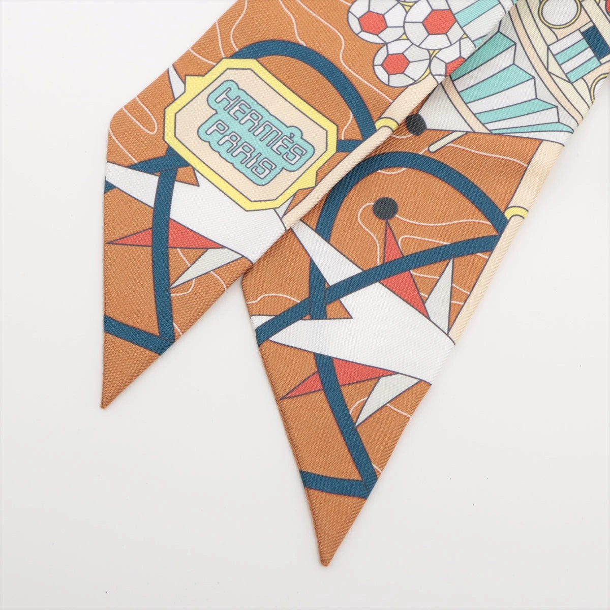 エルメス ツイリー HERMES SCARF ODYSSEY スカーフ シルク ブラウン