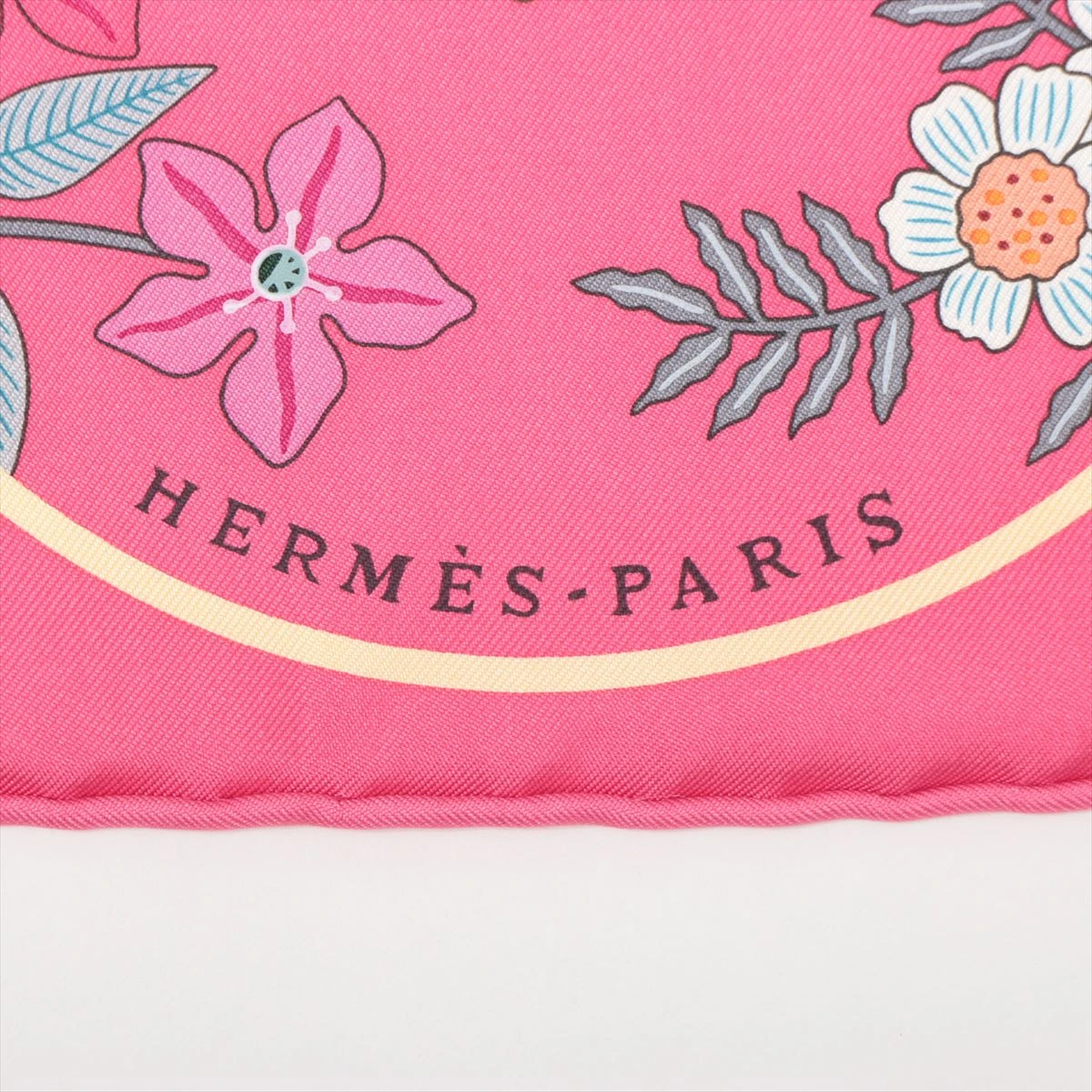 エルメス カレ90 PLANIFLEURS プラニフルール スカーフ シルク ピンク