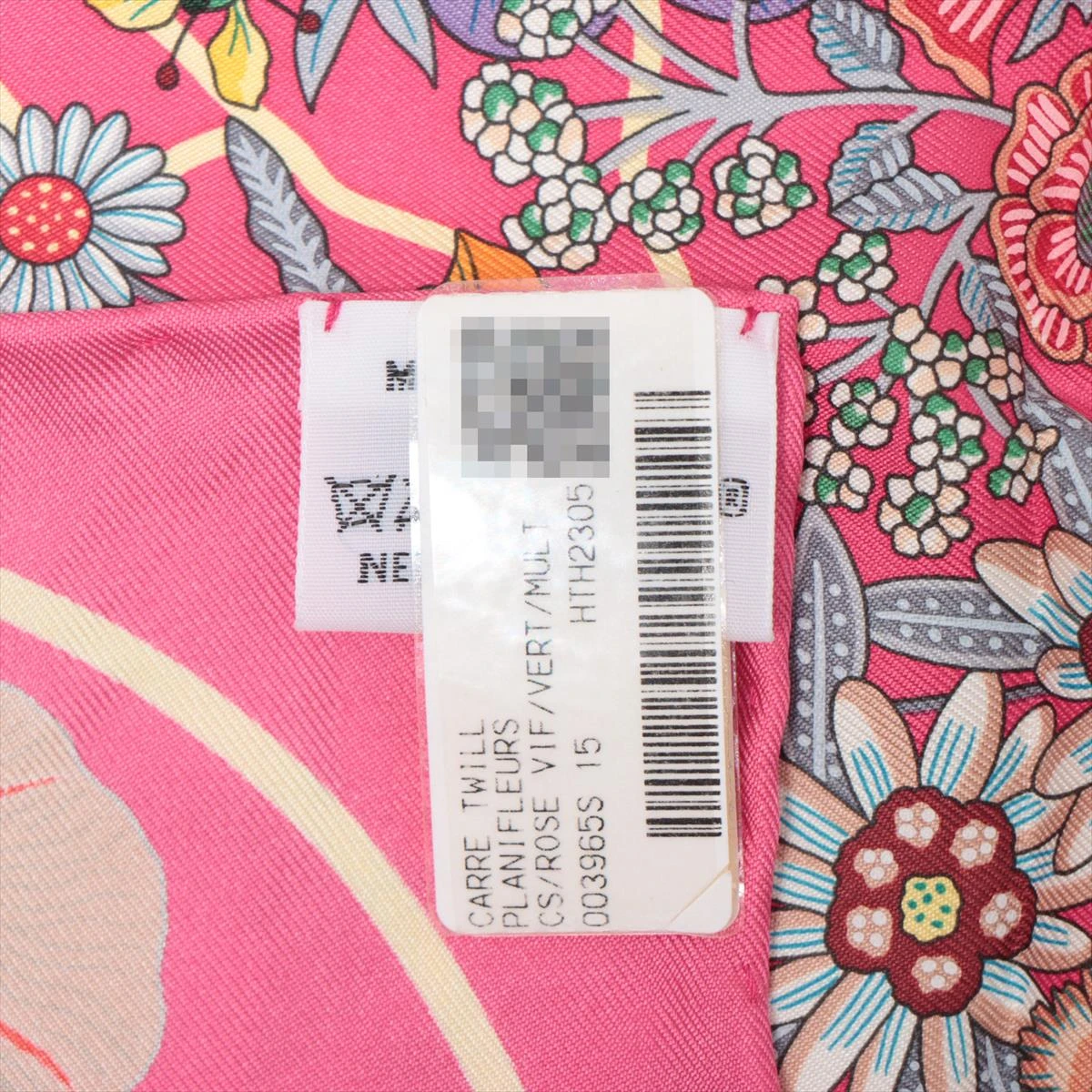 エルメス カレ90 PLANIFLEURS プラニフルール スカーフ シルク ピンク