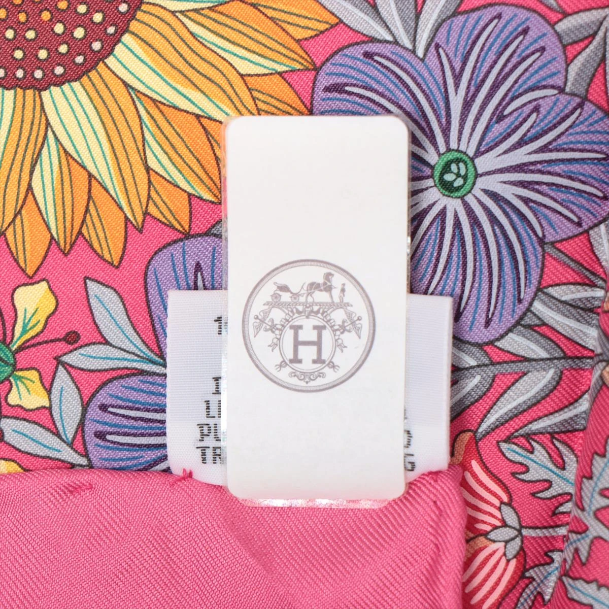 エルメス カレ90 PLANIFLEURS プラニフルール スカーフ シルク ピンク