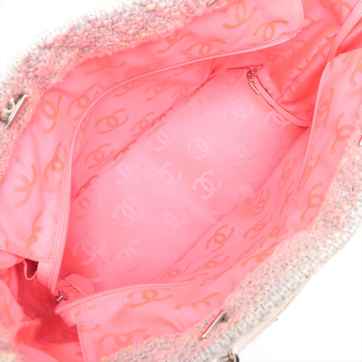 シャネル カンボンライン ツイード トートバッグ マルチカラー