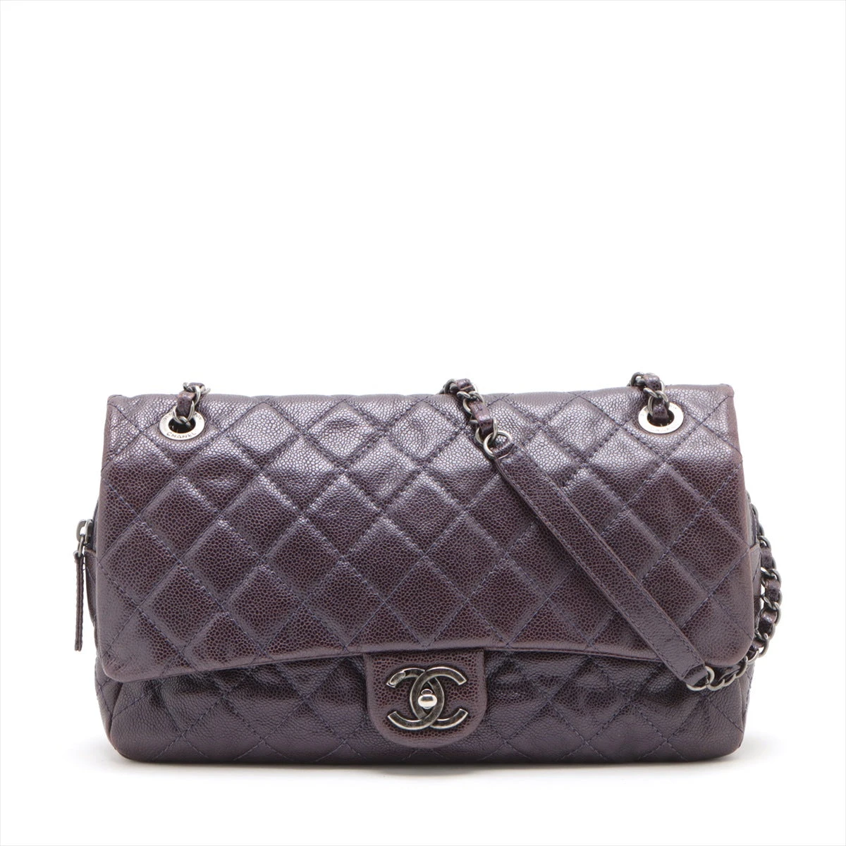 CHANE* フラップバッグ チェーンバック キャビアスキン ダブルフラップキャビアスキンチェーンショルダーバッグ | CHANEL
