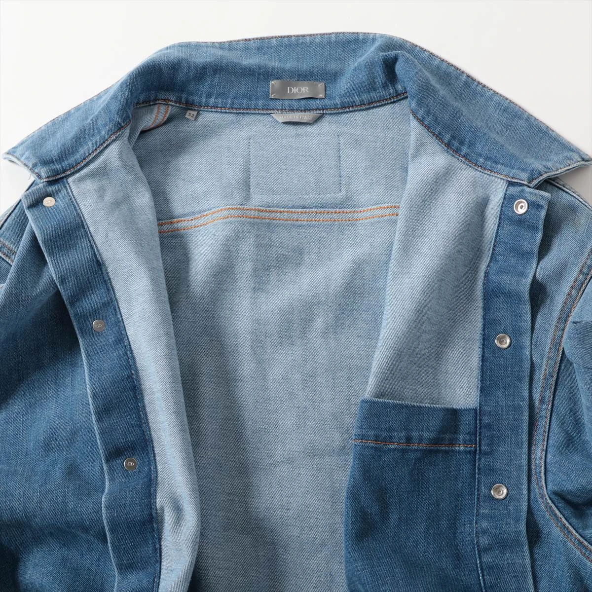 ディオール コットン×ポリエステル デニムシャツ 52 メンズ ブルー