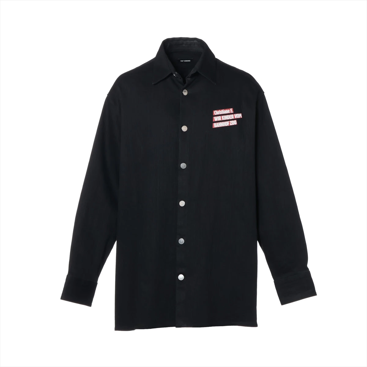 ラフシモンズ 18aw ブラック デニム ロング シャツ ジャケット ラフシモンズ 18aw ブラック デニム ロング シャツ ジャケット