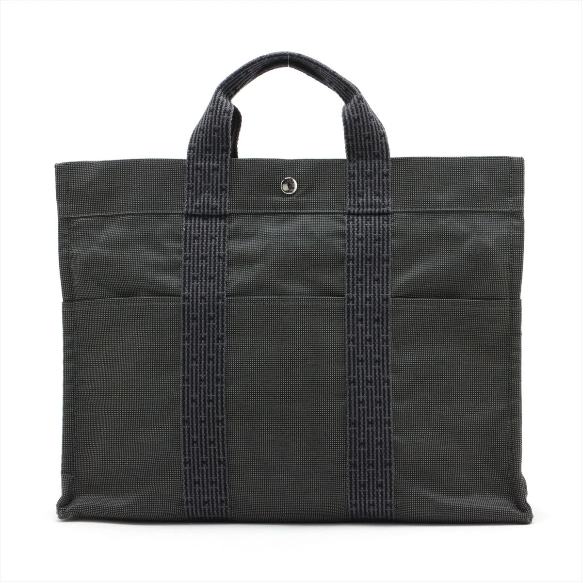 エルメス エールラインMM キャンバス グレー シルバー金具