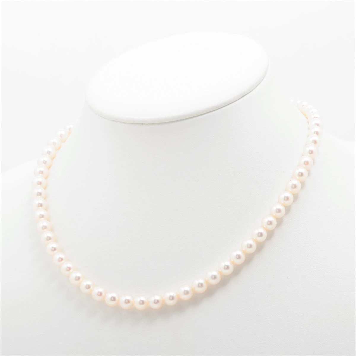 ☆テリ最強【タサキ】パール ネックレス イヤリング K14WG 約6~8mm