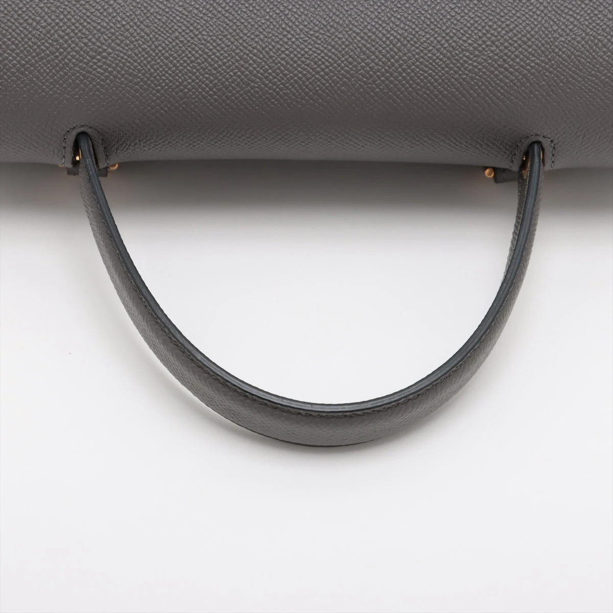 美品【CELINE】グレー レザー ベルト MICRO ハンドバッグ セリーヌ ラゲージ マイクロショッパー レザー ハンドバッグ