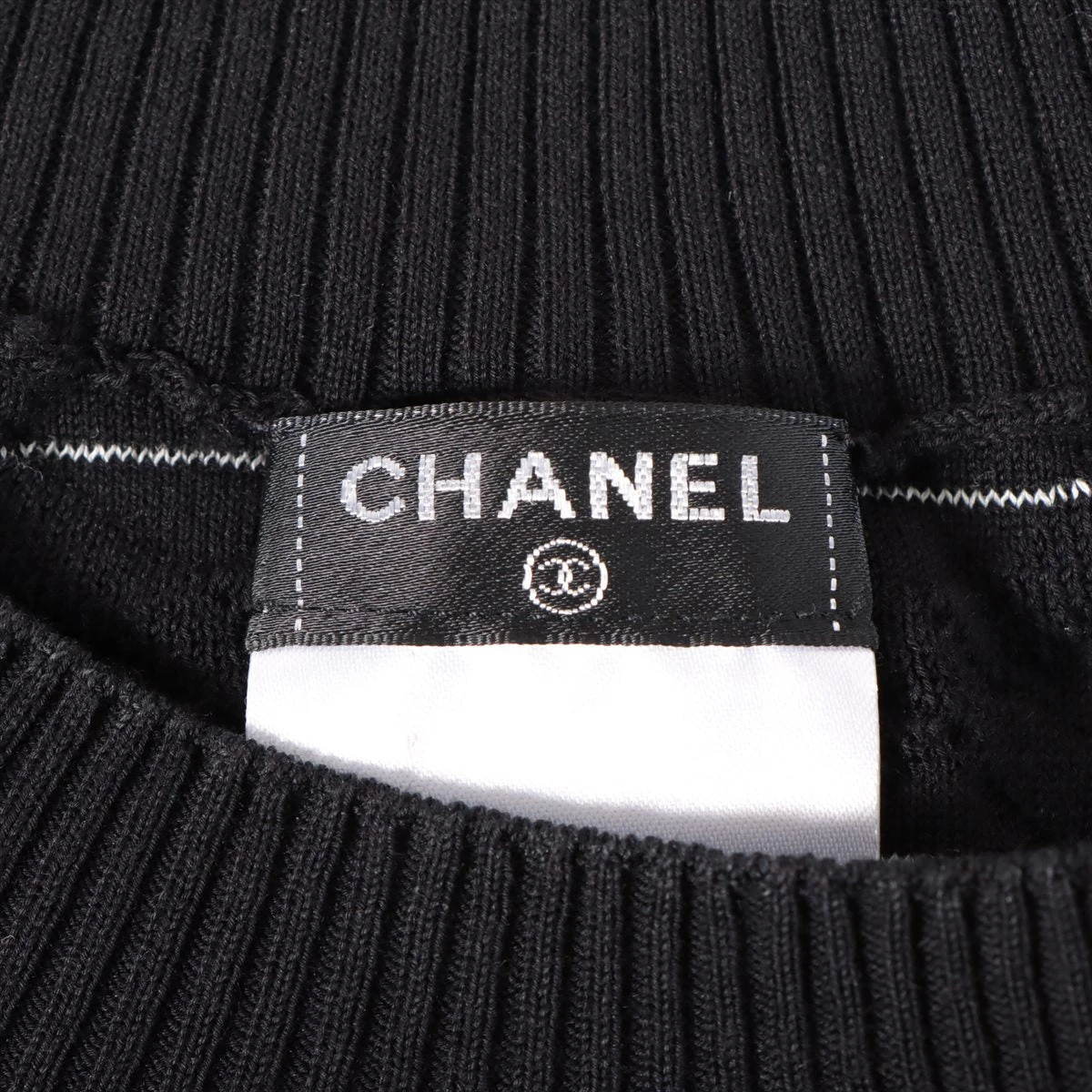 CHANEL ノースリーブセーター 36 ブラック シャネル ココマーク コットン×ナイロン ノースリーブニット 36