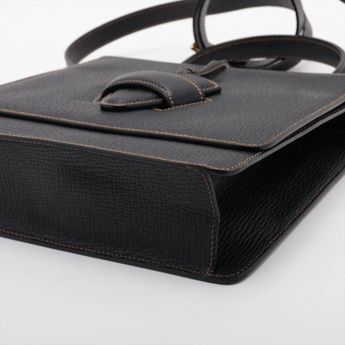 LOEWE　ロエベ　バルセロナ　希少デザイン　ハンドバッグ　レザー　ブラック Loewe Barcelona Women's 2way Shoulder Bag Handbag Leather