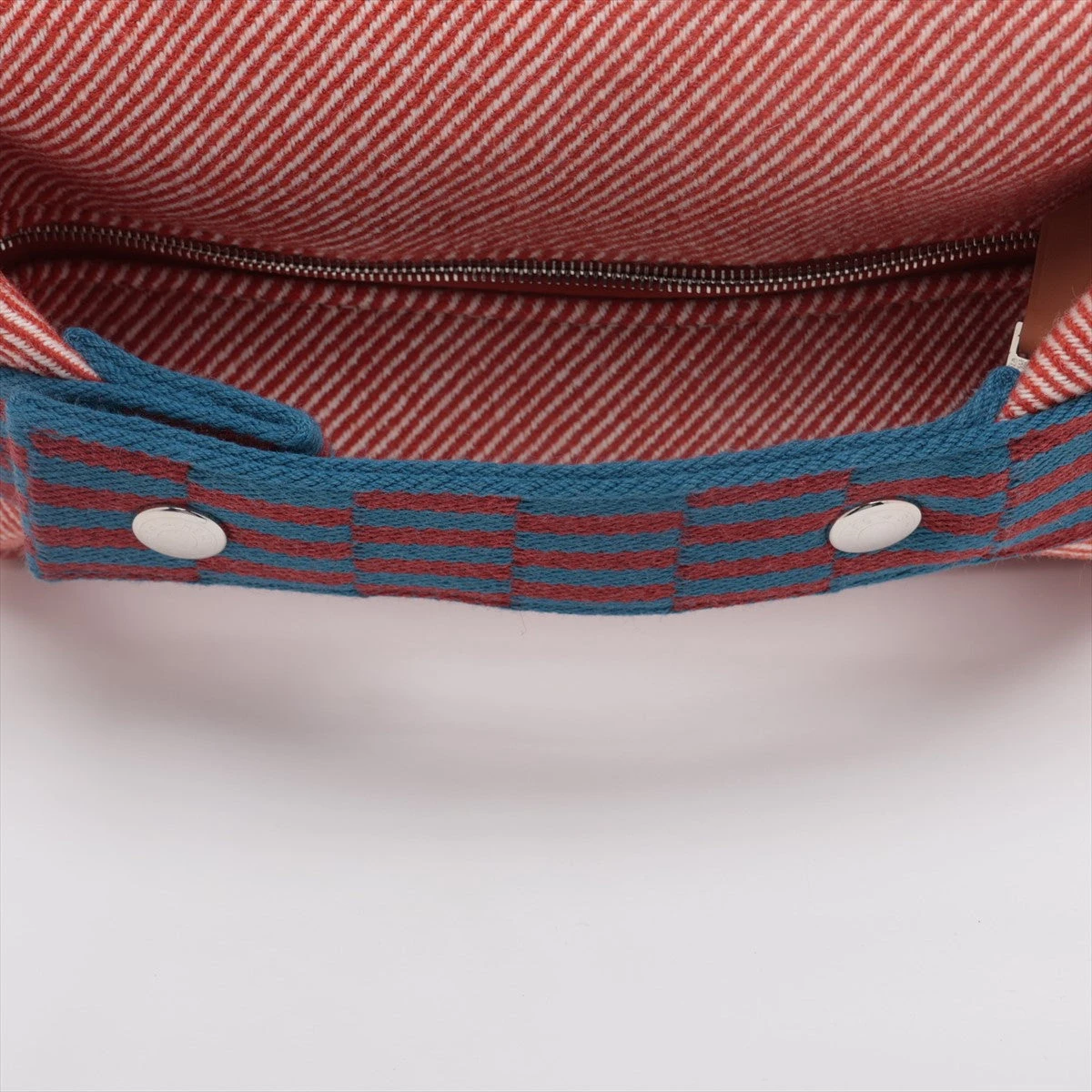 HERMES ブリッドアブラックGM キャンバス ハンドバッグ レッド エルメス ブリッド ア ブラック GM キャンバス レッド シルバー