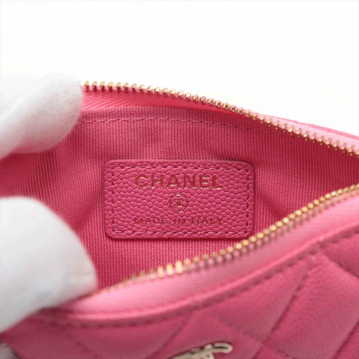 希少美品 CHANEL シャネル キャビアスキン ポーチ ゴールド金具 ピンク シャネル マトラッセ キャビアスキン ポーチ ピンク ゴールド金具