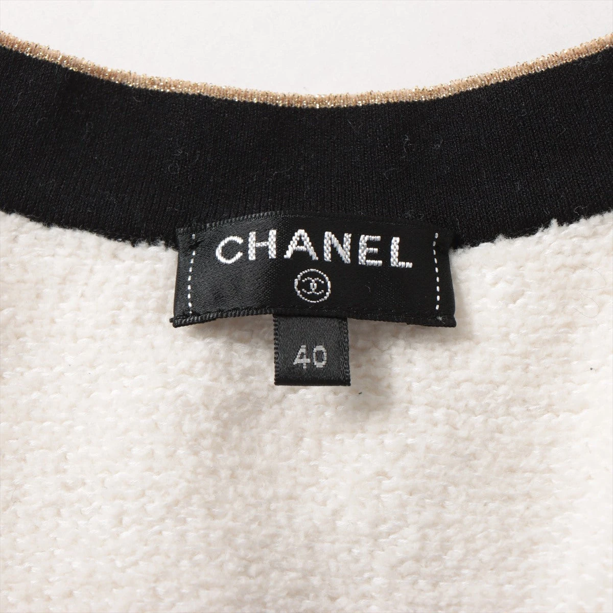 シャネル ココボタン P60 コットン ニットワンピース 40 レディース