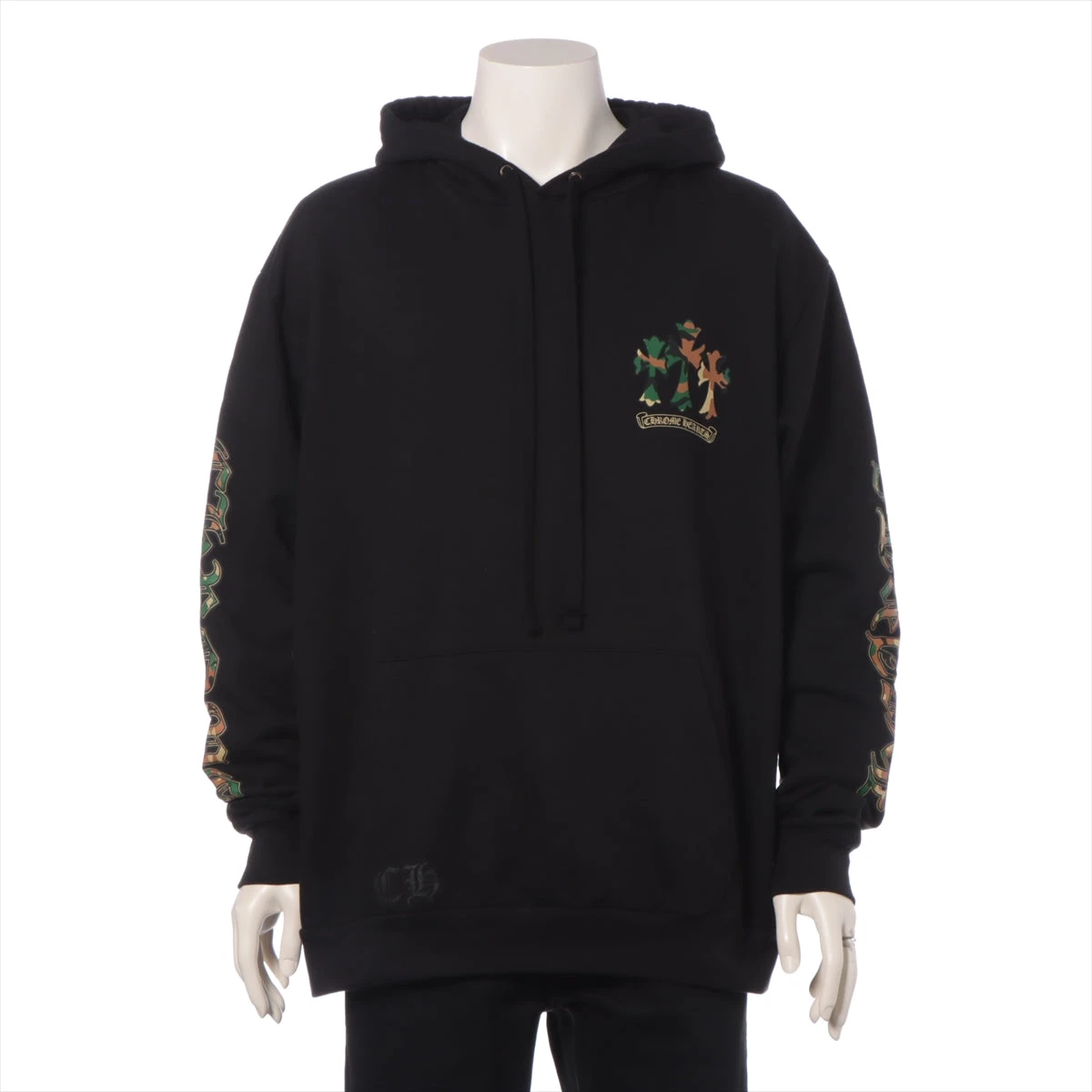 クロムハーツ パーカー コットン サイズL ブラック カモフラホース  