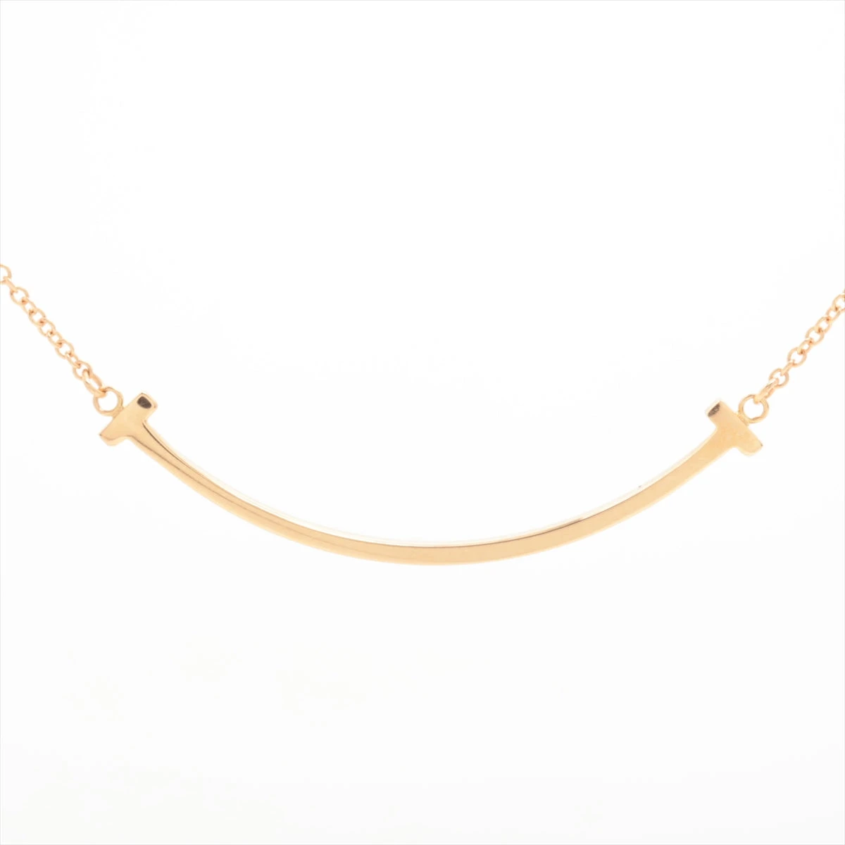 【未使用に近い】ティファニー ネックレス Tスマイル ミニ Au750 ティファニー TIFFANY＆CO Tスマイルネックレスミニ ホワイト