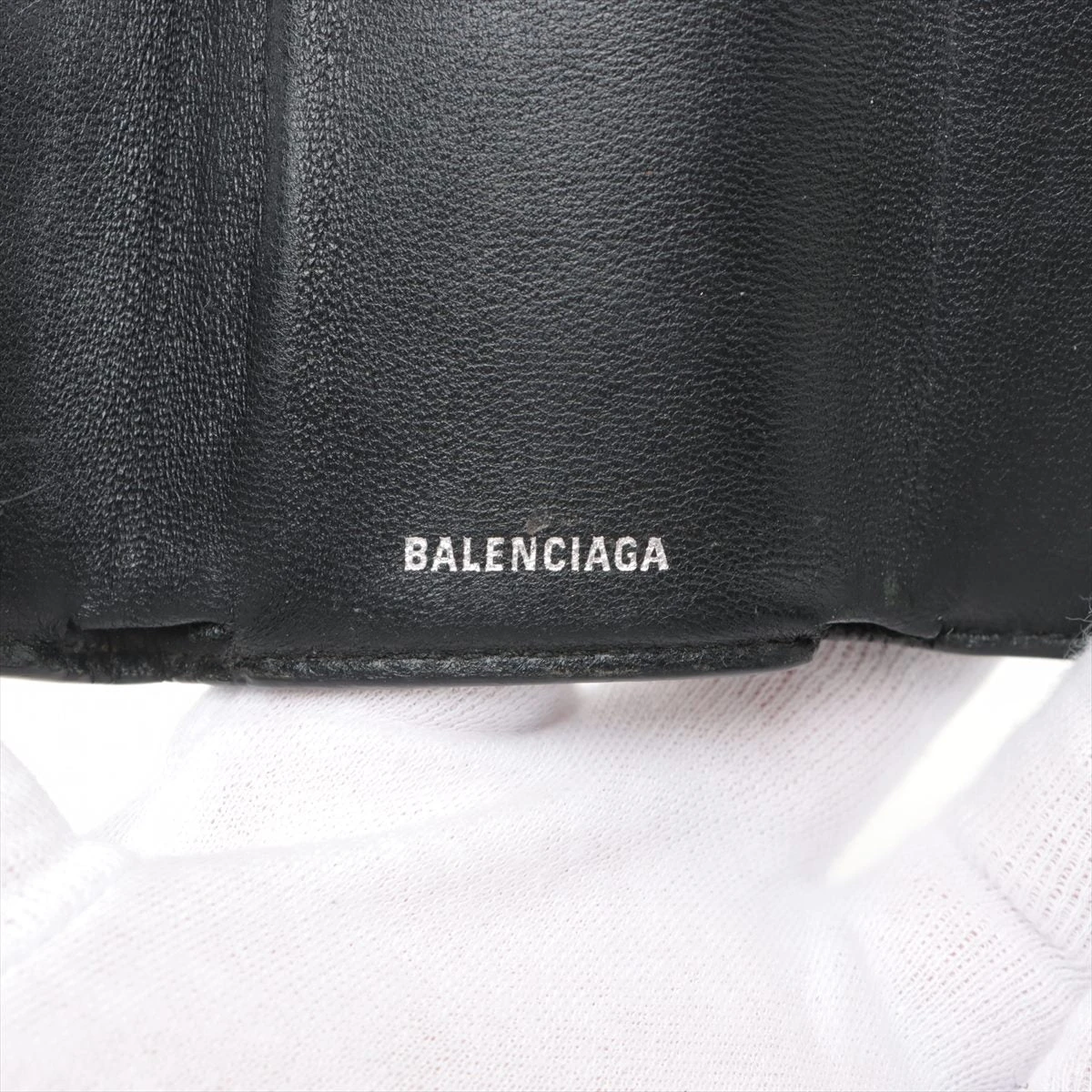 バレンシアガ ペーパーミニ 391446 クロコ型押し コンパクト