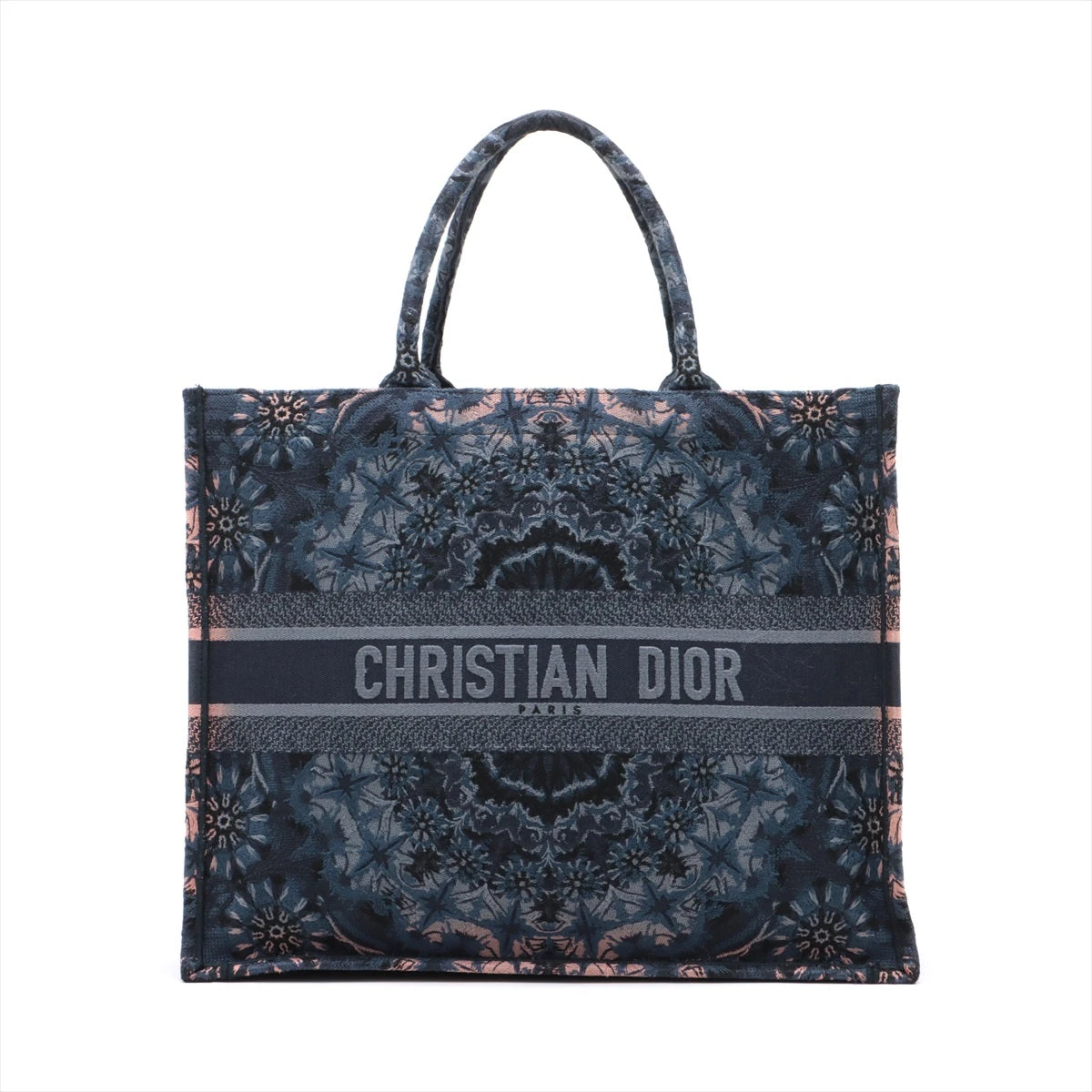 トートバッグ ネイビー ブラック キャンバス レザー　Dior ノベルティ トートバッグ ネイビー ブラック キャンバス レザー Dior ノベルティ
