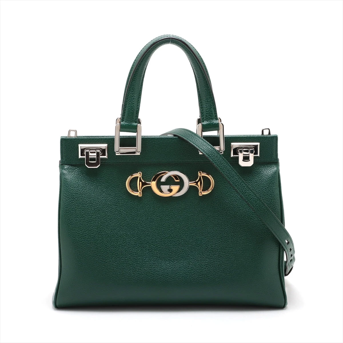 GUCCI グリーンレザー ズゥミ