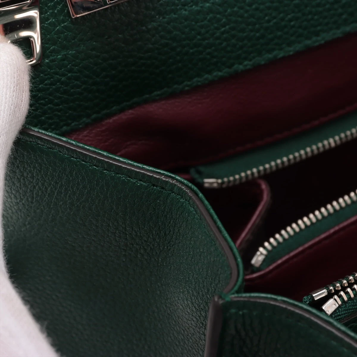 GUCCI グリーンレザー ズゥミ