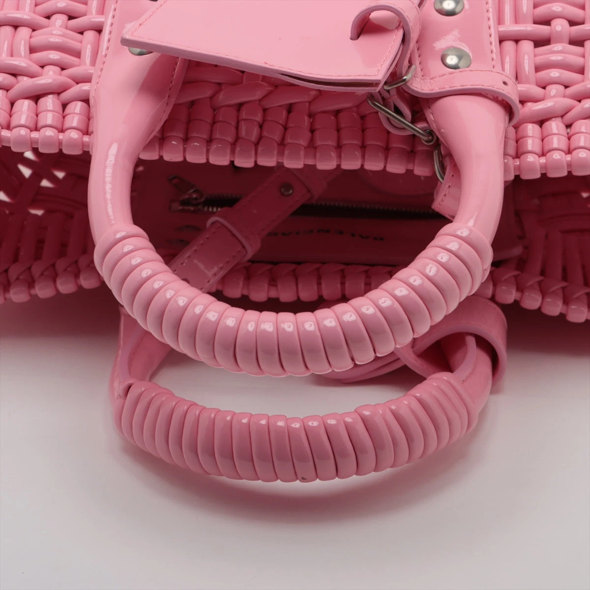 バレンシアガ ビストロバスケットバッグXS エナメル 2WAY