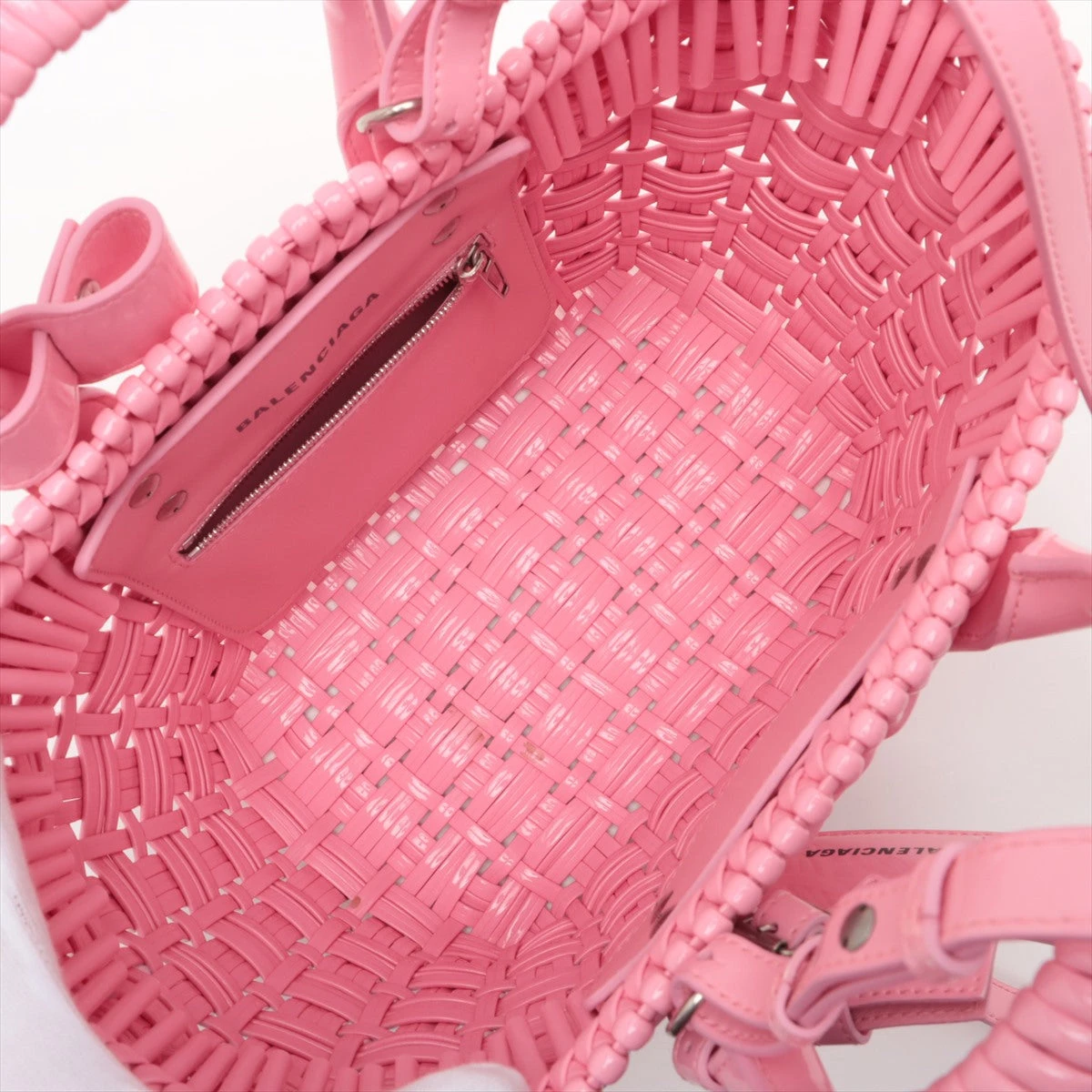 バレンシアガ ビストロバスケットバッグXS エナメル 2WAY