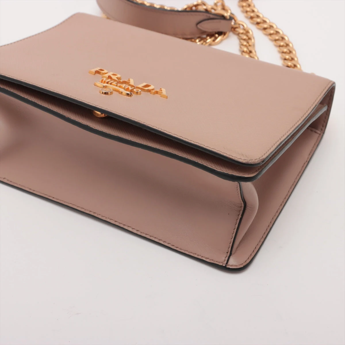 PRADA チェーンショルダーバッグ サフィアーノレザー ベージュ