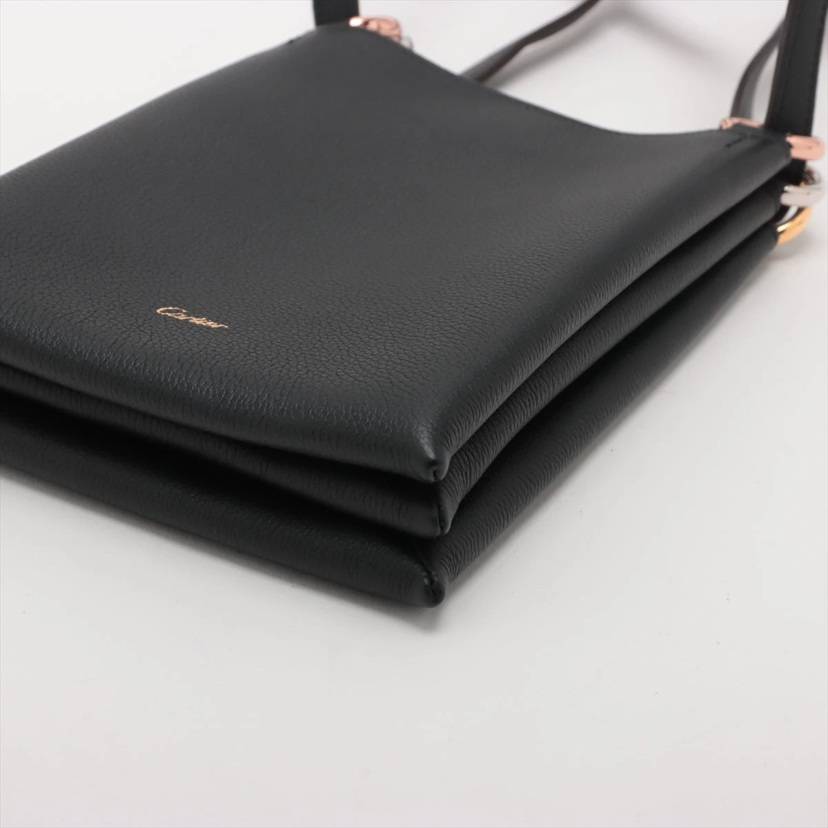 カルティエ トリニティ レザー ショルダーバッグ ブラック