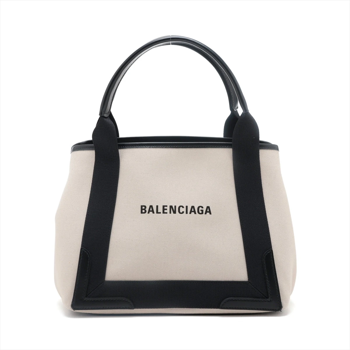 【極美品】バレンシアガ ネイビーカバス レザー キャンバス バレンシアガ ネイビーカバス キャンバス×レザー ハンドバッグ