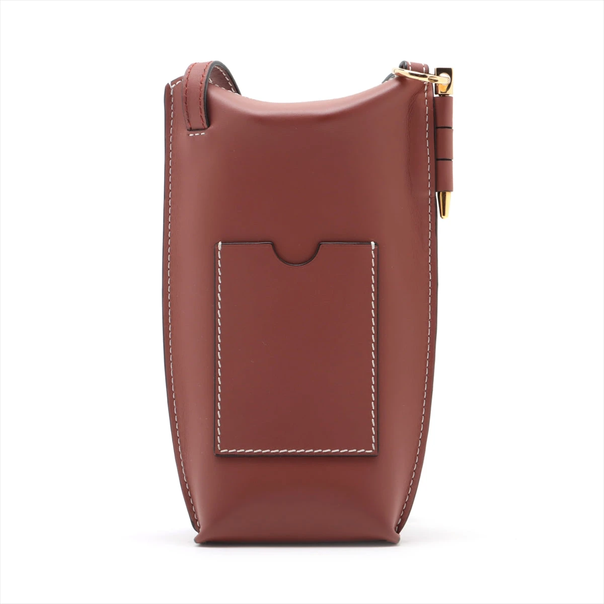 ロエベ ゲートポケット レザー ショルダーバッグ ブラウン A
