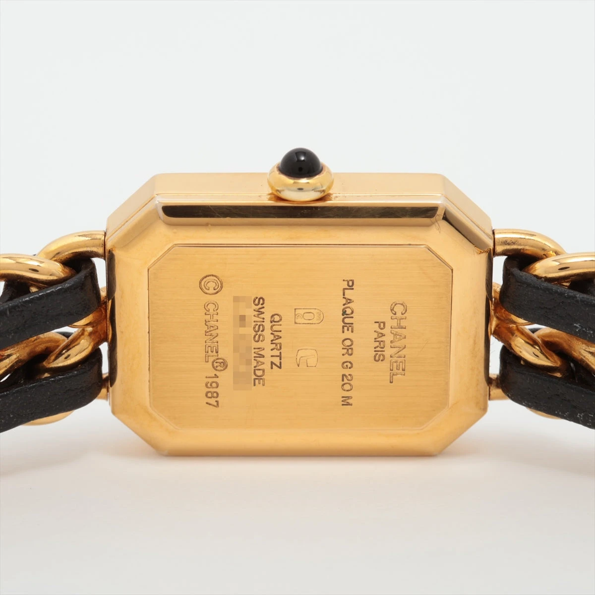 シャネル プルミエールL GP×革 QZ 黒文字盤 A2910428｜中古